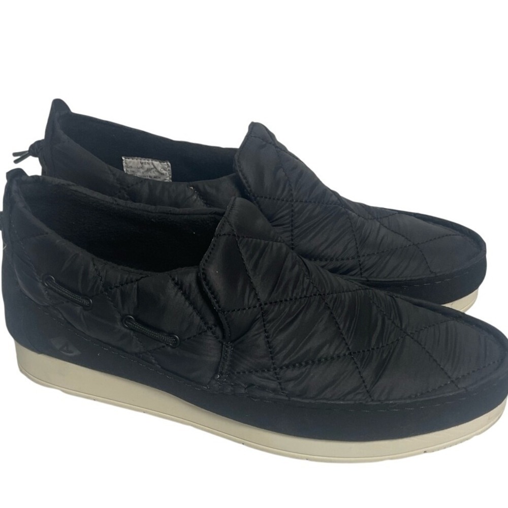 Sperry Moc-Sider Black Quilted Nylon Slip-On Shoes‎ Mens 11.5